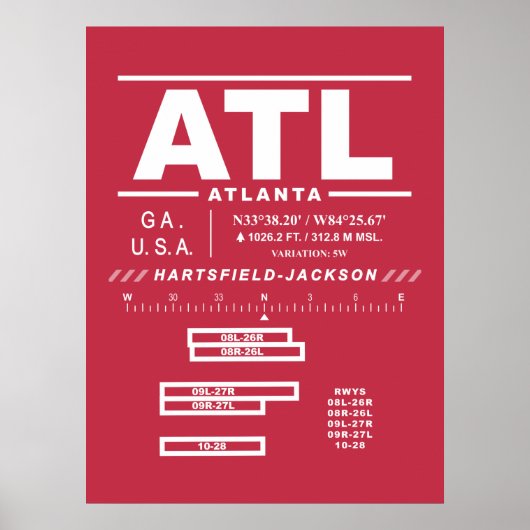 Hartsfield-Jackson Atlanta Intl Airport ATL Poster (Voorkant)