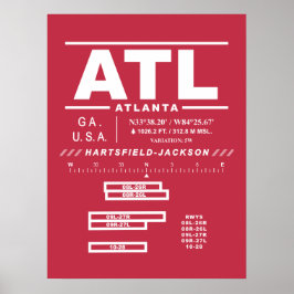 Hartsfield–Jackson Atlanta Intl Luchthaven ATL Poster