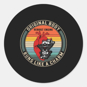 Hartsirurgie Originele Lichaam Gebouwde Motor Hart Ronde Sticker