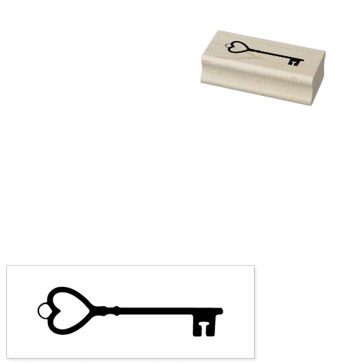 Hartskelet sleutel rubberstempel (Gestempeld)