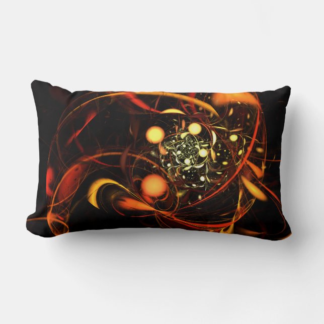 Hartslag Abstracte Art Lumbar Pillow Kussen (Voorkant)