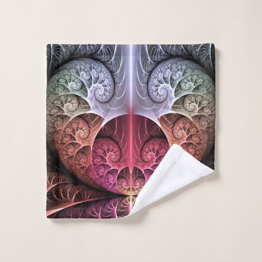 Hartslag, Abstracte Surreal Fantasy Fractal Art Bad Handdoek (Wasdoekje)