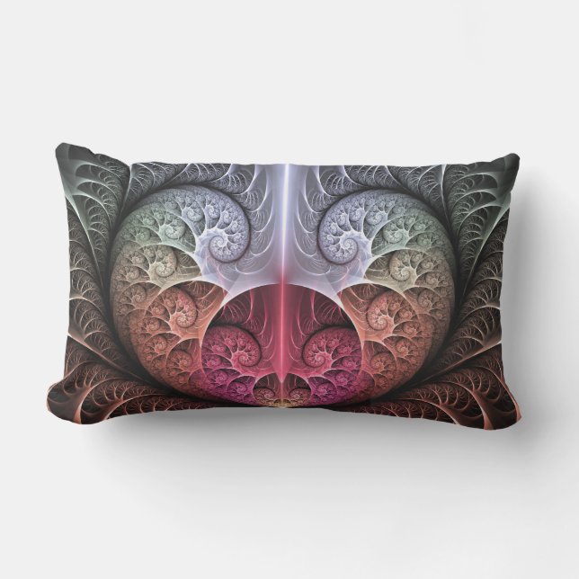 Hartslag, Abstracte Surreal Fantasy Fractal Art Buitenkussen (Voorkant)