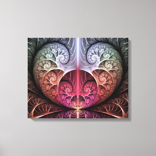 Hartslag, Abstracte Surreal Fantasy Fractal Art Canvas Afdruk (Voorkant)