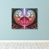 Hartslag, Abstracte Surreal Fantasy Fractal Art Canvas Afdruk (Insitu (Houten vloer))