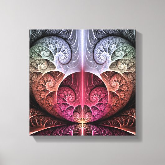 Hartslag, Abstracte Surreal Fantasy Fractal Art Canvas Afdruk (Voorkant)