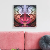Hartslag, Abstracte Surreal Fantasy Fractal Art Canvas Afdruk (Insitu (Woonkamer))