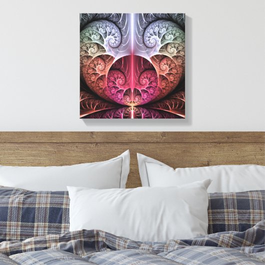 Hartslag, Abstracte Surreal Fantasy Fractal Art Canvas Afdruk (Insitu (Slaapkamer))