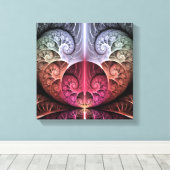 Hartslag, Abstracte Surreal Fantasy Fractal Art Canvas Afdruk (Insitu (Houten vloer))