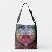 Hartslag, Abstracte Surreal Fantasy Fractal Art Crossbody Tas (Achterkant)