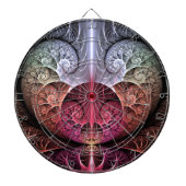 Hartslag, Abstracte Surreal Fantasy Fractal Art Dartbord (Voorkant)