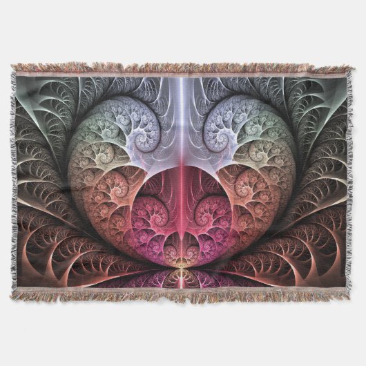 Hartslag, Abstracte Surreal Fantasy Fractal Art Deken (Voorkant)