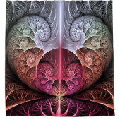 Hartslag, Abstracte Surreal Fantasy Fractal Art Douchegordijn (Voorkant)
