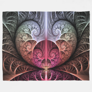Hartslag, Abstracte Surreal Fantasy Fractal Art Fleece Deken