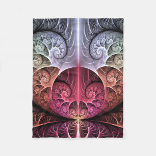 Hartslag, Abstracte Surreal Fantasy Fractal Art Fleece Deken