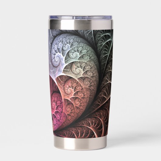 Hartslag, Abstracte Surreal Fantasy Fractal Art Geïsoleerde Drinkbeker (Achterkant)