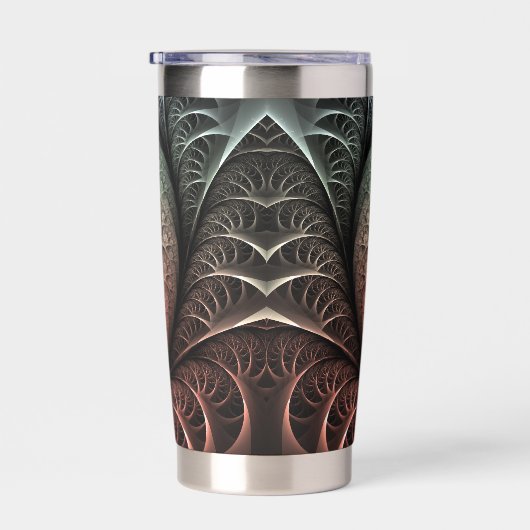 Hartslag, Abstracte Surreal Fantasy Fractal Art Geïsoleerde Drinkbeker (Rechts)