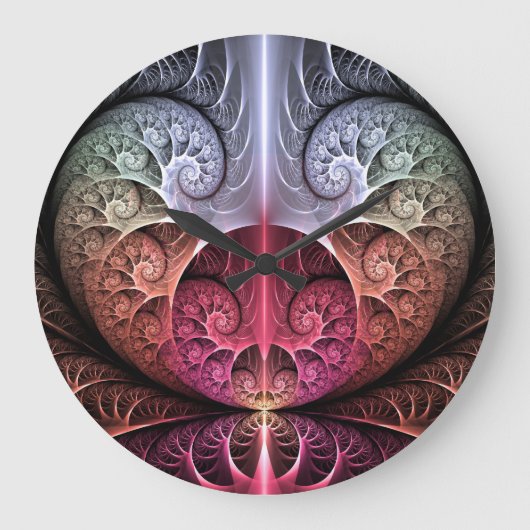 Hartslag, Abstracte Surreal Fantasy Fractal Art Grote Klok (Voorkant)