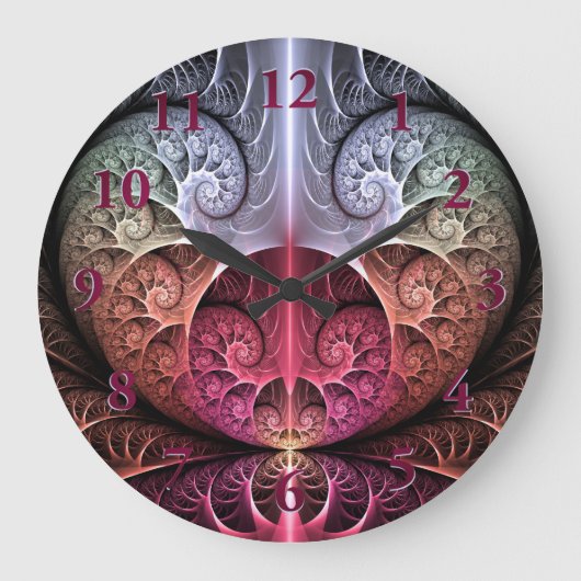 Hartslag, Abstracte Surreal Fantasy Fractal Art Grote Klok (Voorkant)