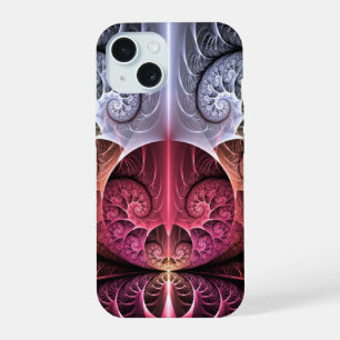 Hartslag, Abstracte Surreal Fantasy Fractal Art iPhone 15 Case