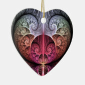 Hartslag, Abstracte Surreal Fantasy Fractal Art Keramisch Ornament (Rechts)