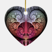 Hartslag, Abstracte Surreal Fantasy Fractal Art Keramisch Ornament (Achterkant)