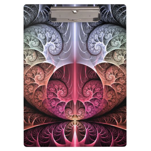 Hartslag, Abstracte Surreal Fantasy Fractal Art Klembord (Voorkant)