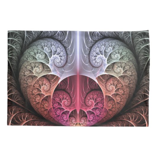 Hartslag, Abstracte Surreal Fantasy Fractal Art Kussensloop (Achterkant)