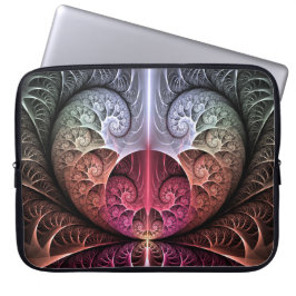 Hartslag, Abstracte Surreal Fantasy Fractal Art Laptop Sleeve