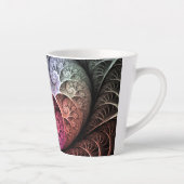 Hartslag, Abstracte Surreal Fantasy Fractal Art Latte Mok (Rechts)