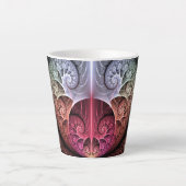 Hartslag, Abstracte Surreal Fantasy Fractal Art Latte Mok (Voorkant)