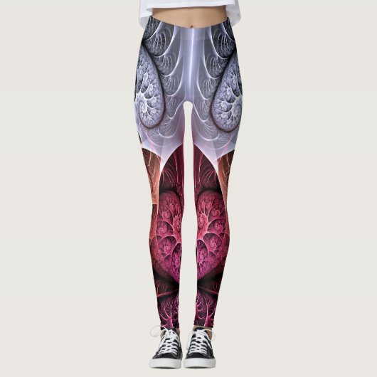 Hartslag, Abstracte Surreal Fantasy Fractal Art Leggings (Voorkant)