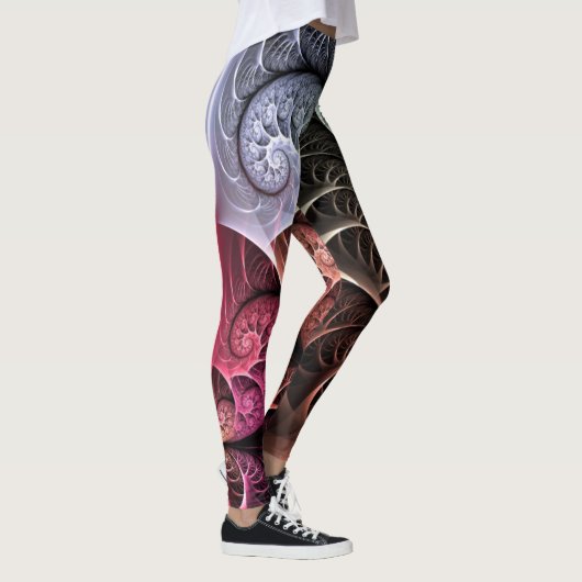 Hartslag, Abstracte Surreal Fantasy Fractal Art Leggings (Rechts)