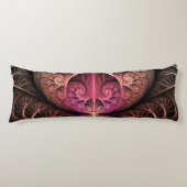 Hartslag, Abstracte Surreal Fantasy Fractal Art Lichaamskussen (Voorkant)