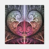 Hartslag, Abstracte Surreal Fantasy Fractal Art Magneet (Voorkant)