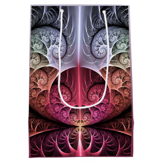 Hartslag, Abstracte Surreal Fantasy Fractal Art Medium Cadeauzakje (Achterkant)