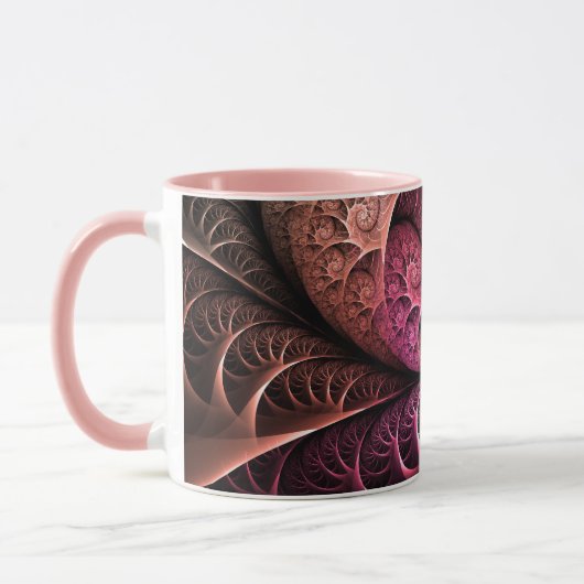 Hartslag, Abstracte Surreal Fantasy Fractal Art Mok (Links)