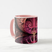 Hartslag, Abstracte Surreal Fantasy Fractal Art Mok (Voorkant links)