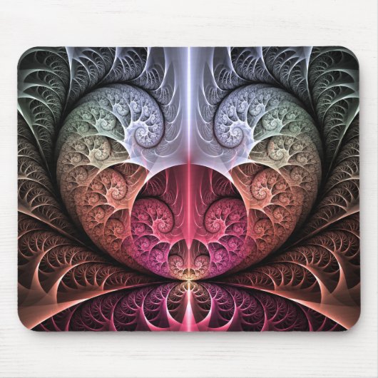 Hartslag, Abstracte Surreal Fantasy Fractal Art Muismat (Voorkant)