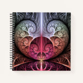 Hartslag, Abstracte Surreal Fantasy Fractal Art Notitieboek (Voorkant)