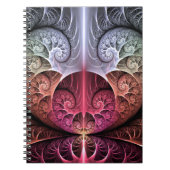 Hartslag, Abstracte Surreal Fantasy Fractal Art Notitieboek (Voorkant)