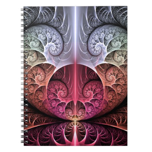 Hartslag, Abstracte Surreal Fantasy Fractal Art Notitieboek (Voorkant)