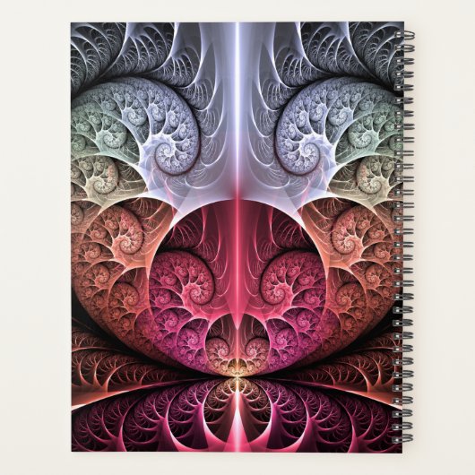 Hartslag, Abstracte Surreal Fantasy Fractal Art Planner (Achterkant)