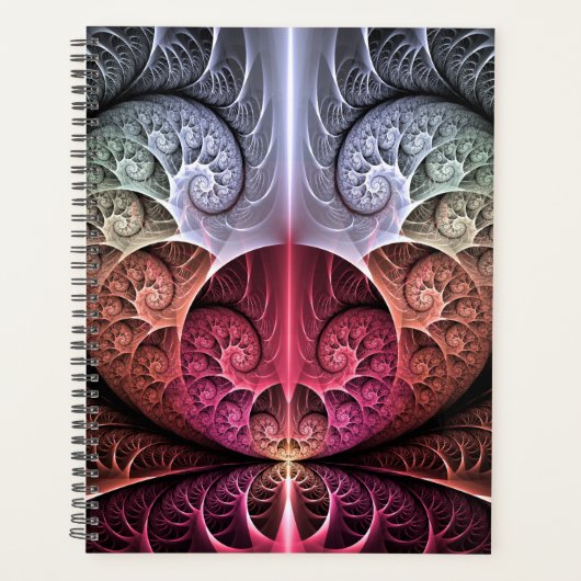 Hartslag, Abstracte Surreal Fantasy Fractal Art Planner (Voorkant)