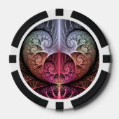 Hartslag, Abstracte Surreal Fantasy Fractal Art Poker Chips (Voorkant)
