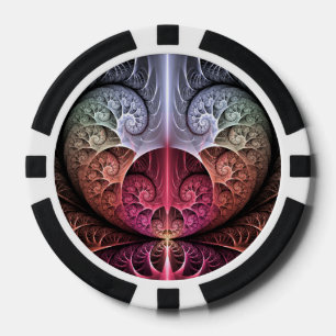 Hartslag, Abstracte Surreal Fantasy Fractal Art Poker Chips