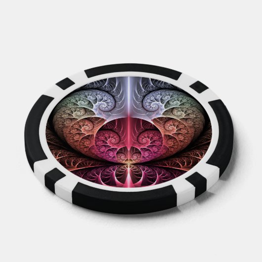 Hartslag, Abstracte Surreal Fantasy Fractal Art Poker Chips (Enkel)