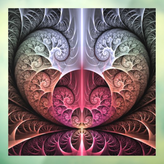 Hartslag, Abstracte Surreal Fantasy Fractal Art Raamsticker (Vel 3)