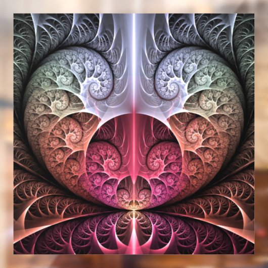Hartslag, Abstracte Surreal Fantasy Fractal Art Raamsticker (Vel 2)
