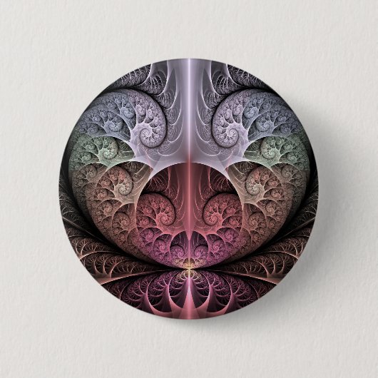 Hartslag, Abstracte Surreal Fantasy Fractal Art Ronde Button 5,7 Cm (Voorkant)